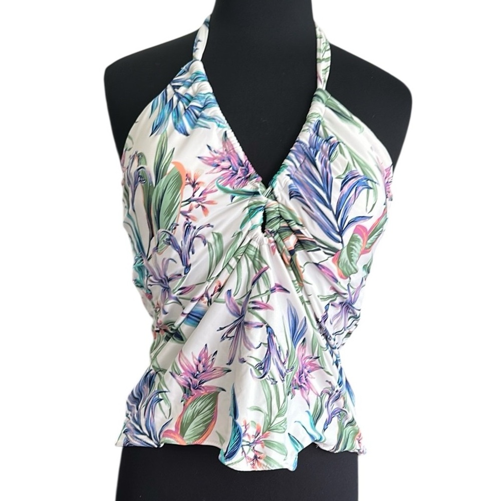 Floral Halter Neck Swim Top